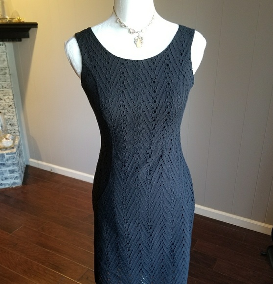 The Limited Dresses & Skirts - Black sleeveless eyelit dress